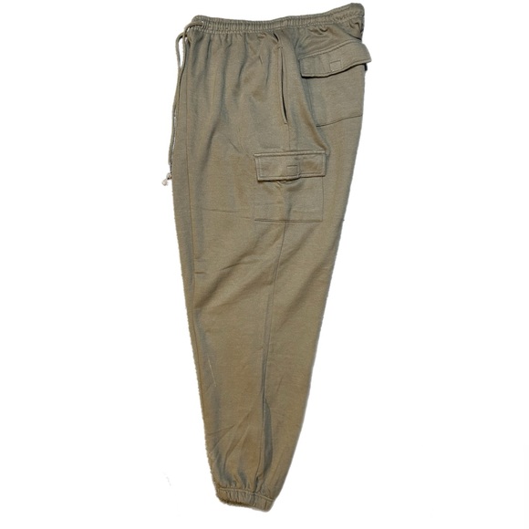 Factory Fleece Casual Olive Green Cargo Joggers - Picture 4 of 5